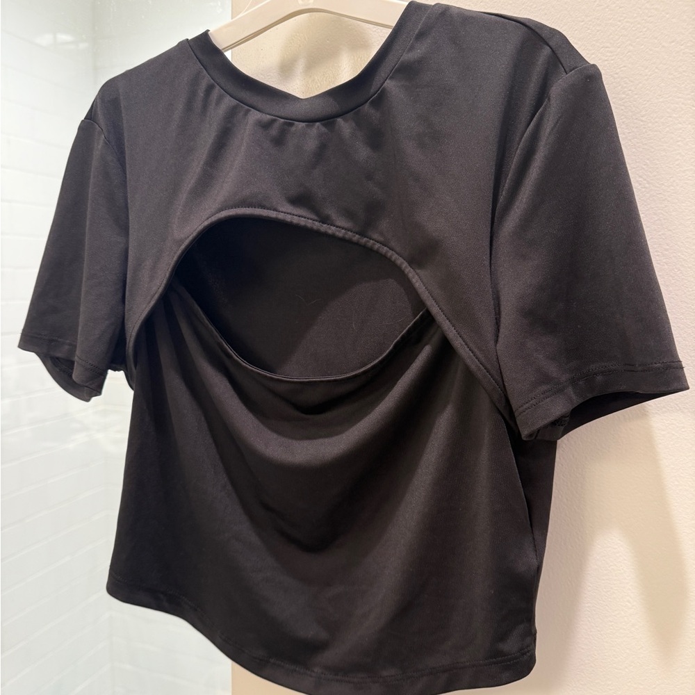 H&M Black Cut-Out Crop Top